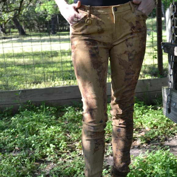 NEW leather brown tan gray‎ equestrian suede tie dyed cowgirl western XS - Picture 4 of 8
